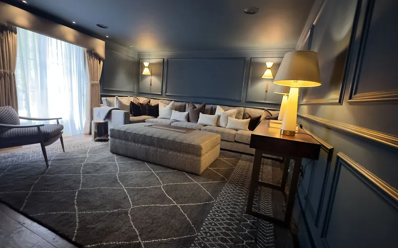 Finished living room in the Winchester townhouse we worked on with Patrick