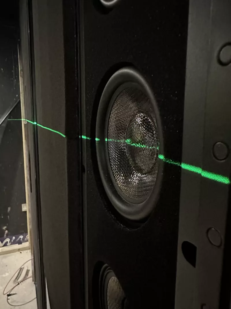 Hidden speaker behind the fabric wall