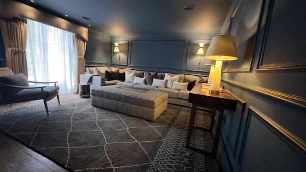 Finished living room in the Winchester townhouse