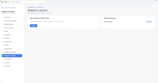 Request a project form