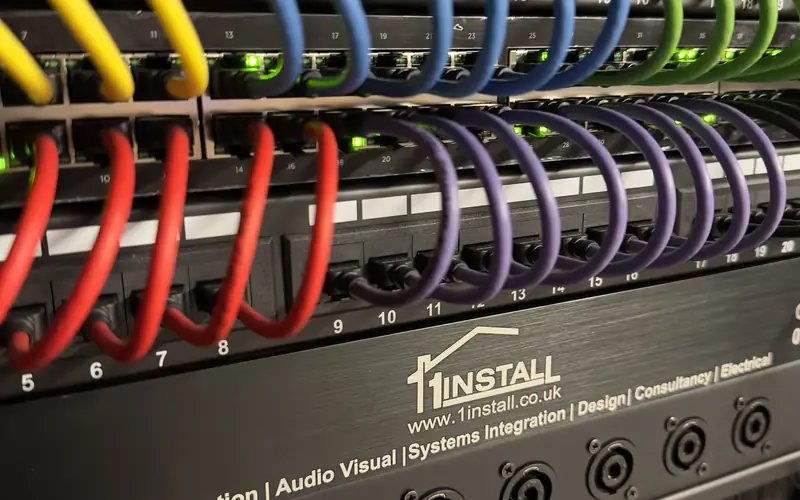 1Install network rack with colour coded patch leads