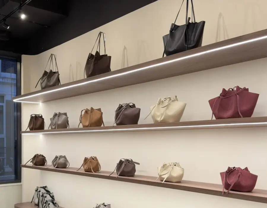Crestron controlled shelf lighting in the Yuzefi flagship store